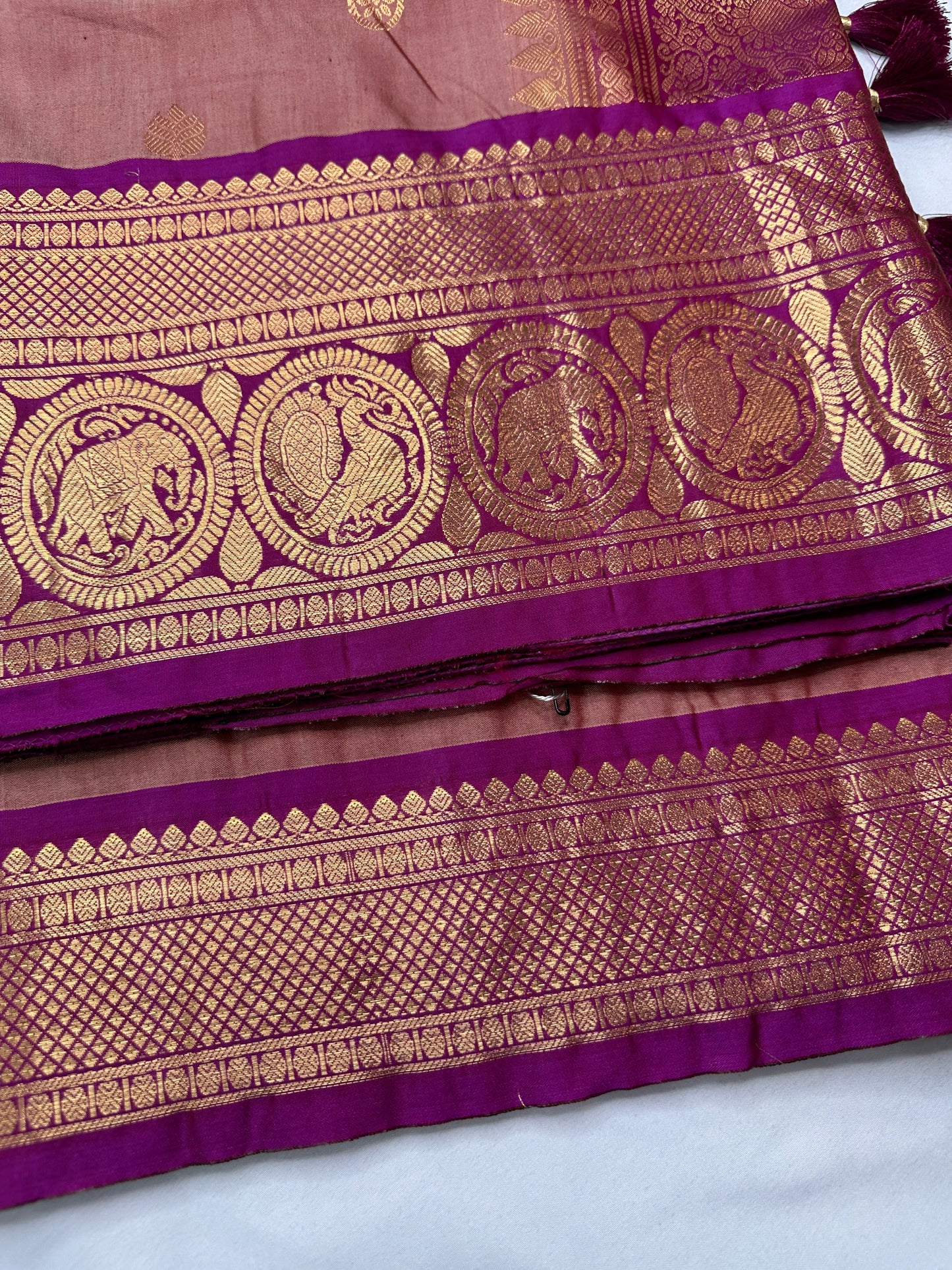 Onion Pink Pure Magalgiri Saree