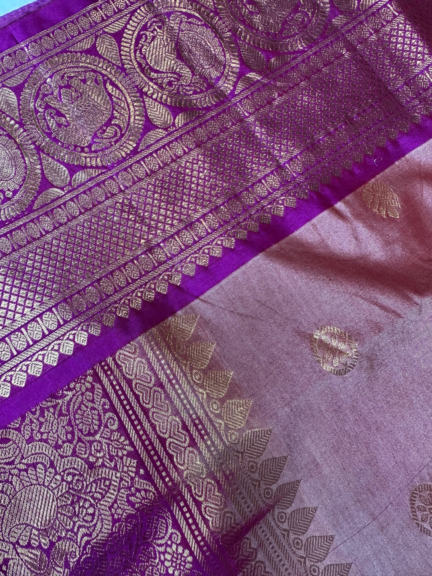 Onion Pink Pure Magalgiri Saree
