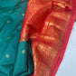 Green Red Semi Silk Pattu Gadwal Saree