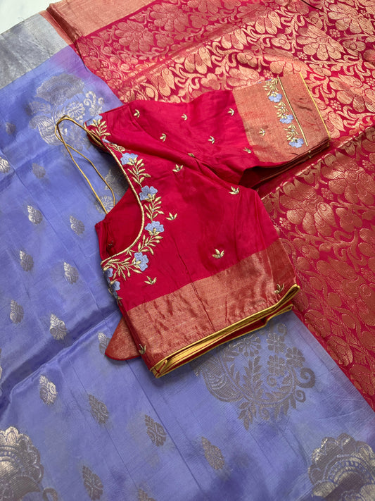 Uppada Pure Silk Light Weight Lavender Saree