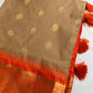 Pattu Gadwal Pure Silk Beige Orange Saree
