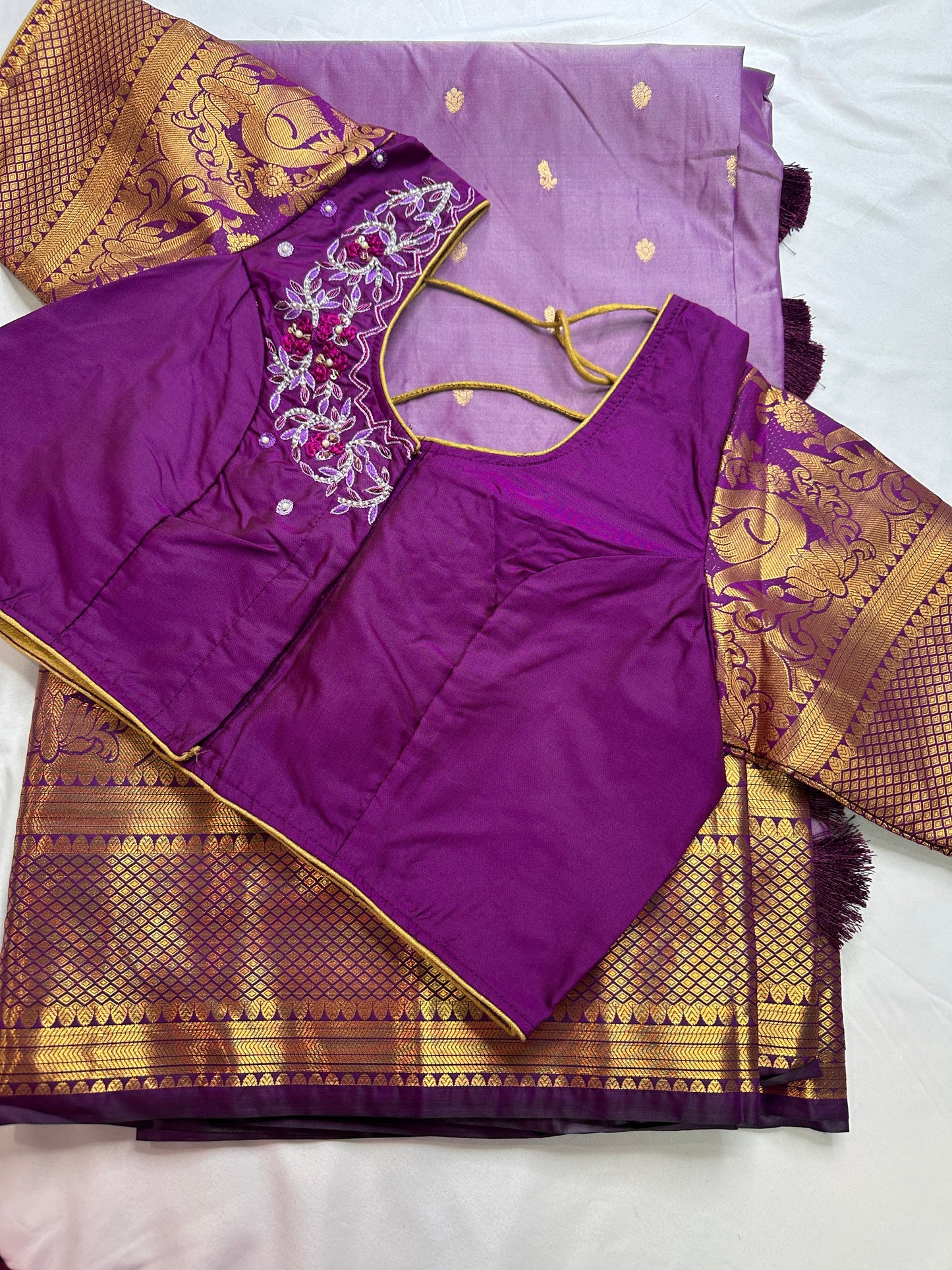 Purple Semi Silk Pattu Gadwal Saree