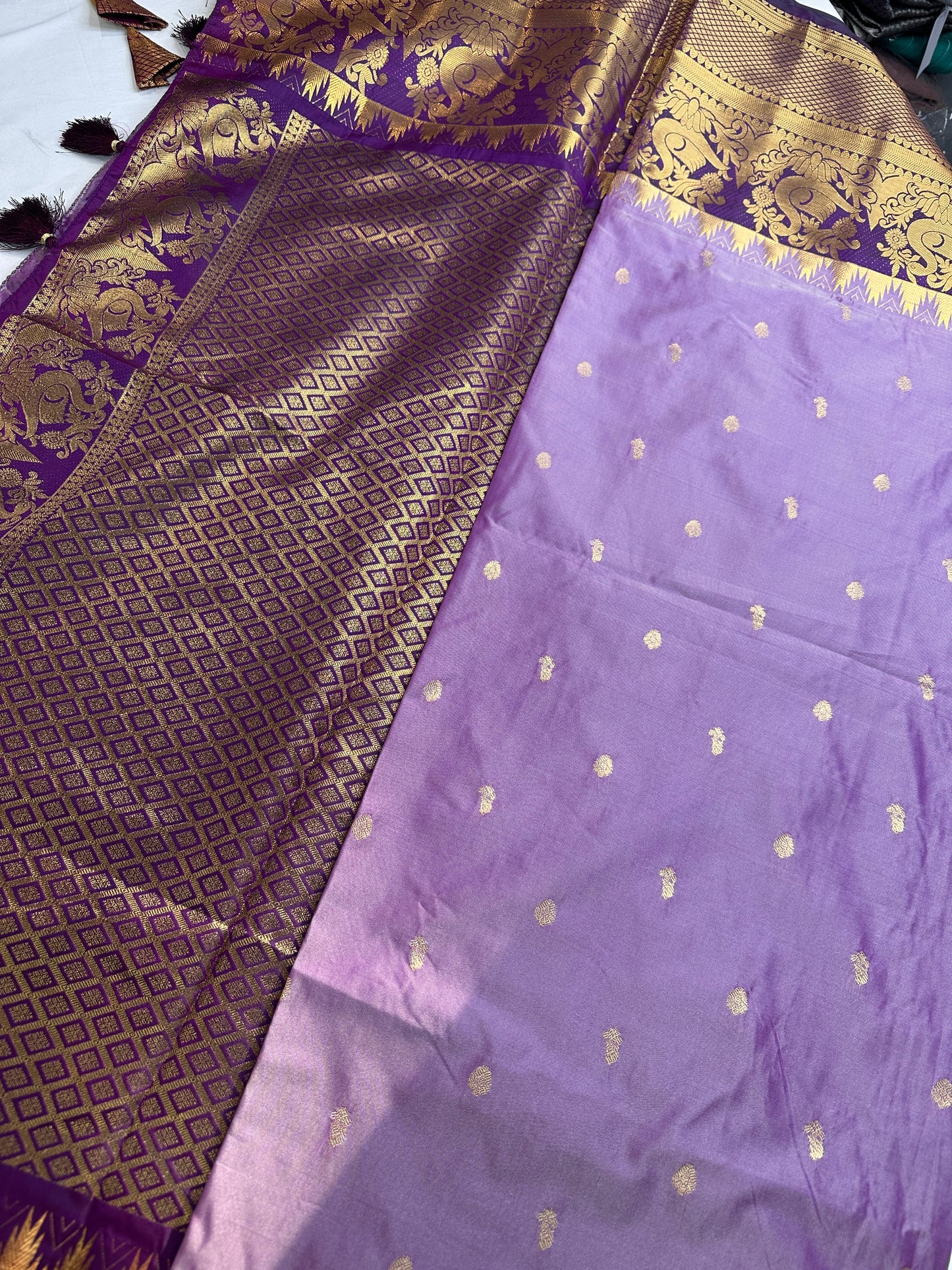 Purple Semi Silk Pattu Gadwal Saree