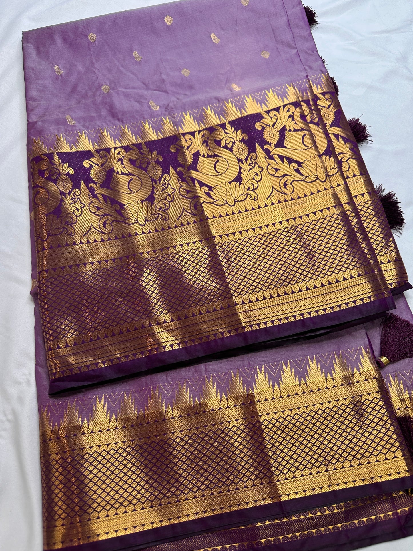 Purple Semi Silk Pattu Gadwal Saree
