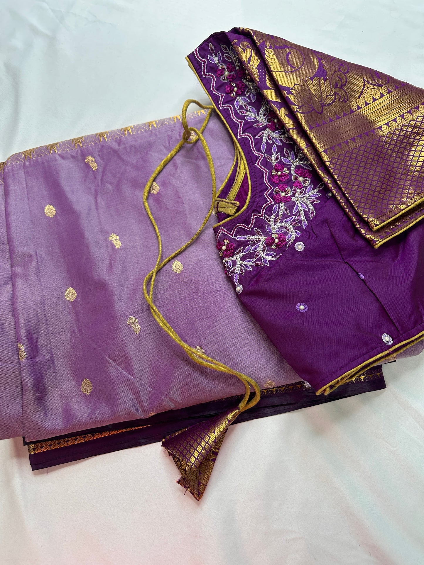 Purple Semi Silk Pattu Gadwal Saree