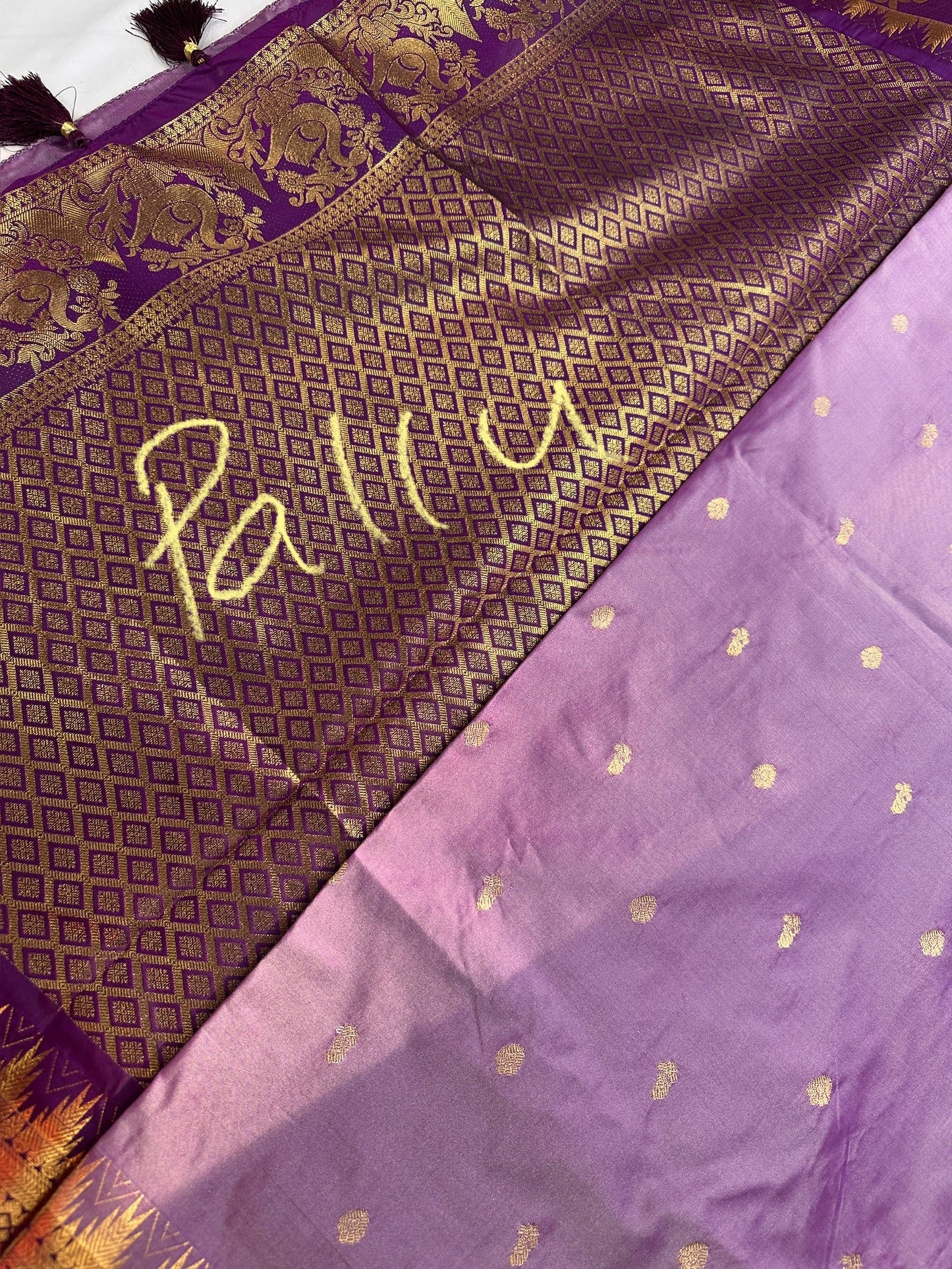 Purple Semi Silk Pattu Gadwal Saree