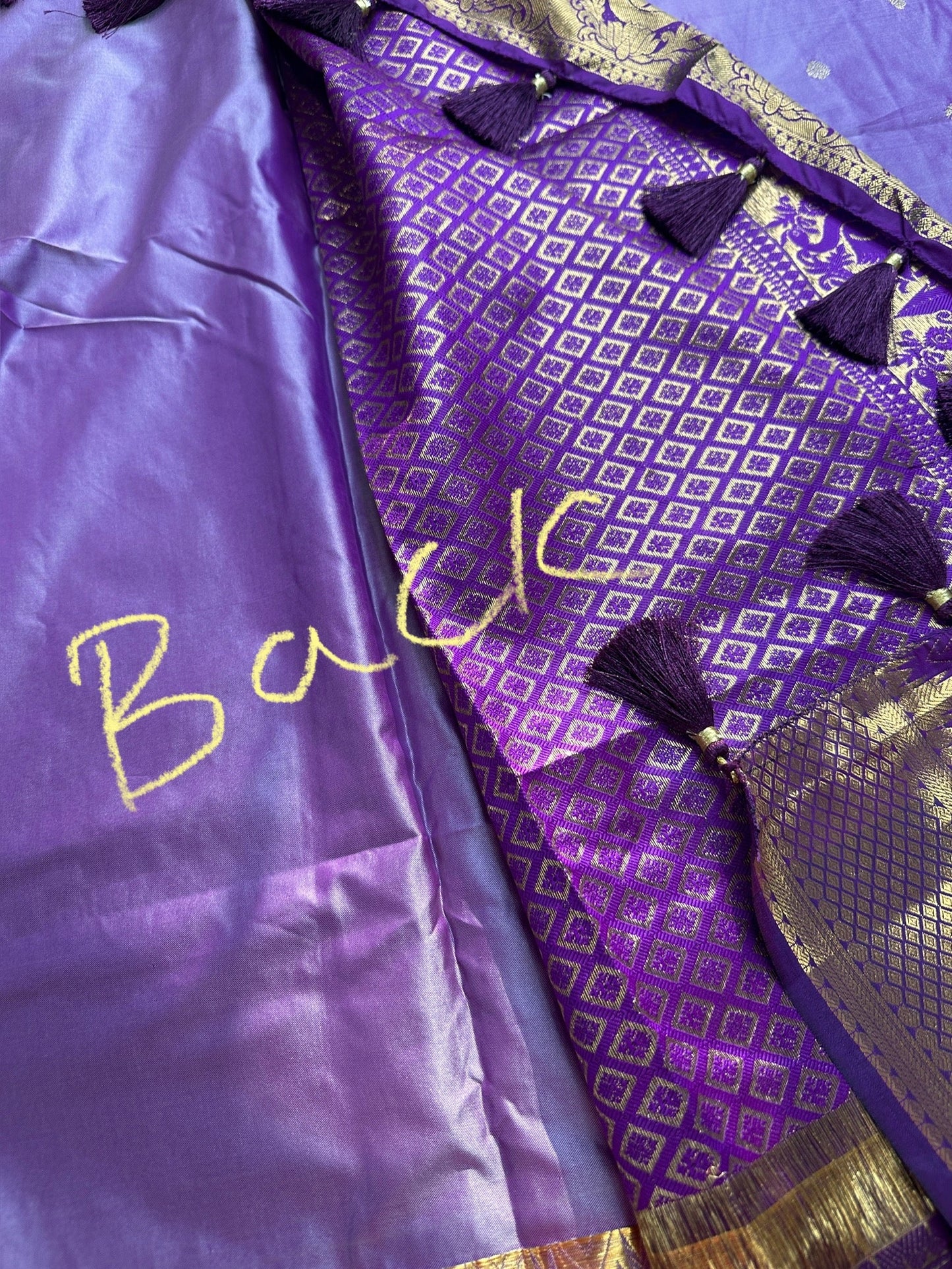 Purple Semi Silk Pattu Gadwal Saree
