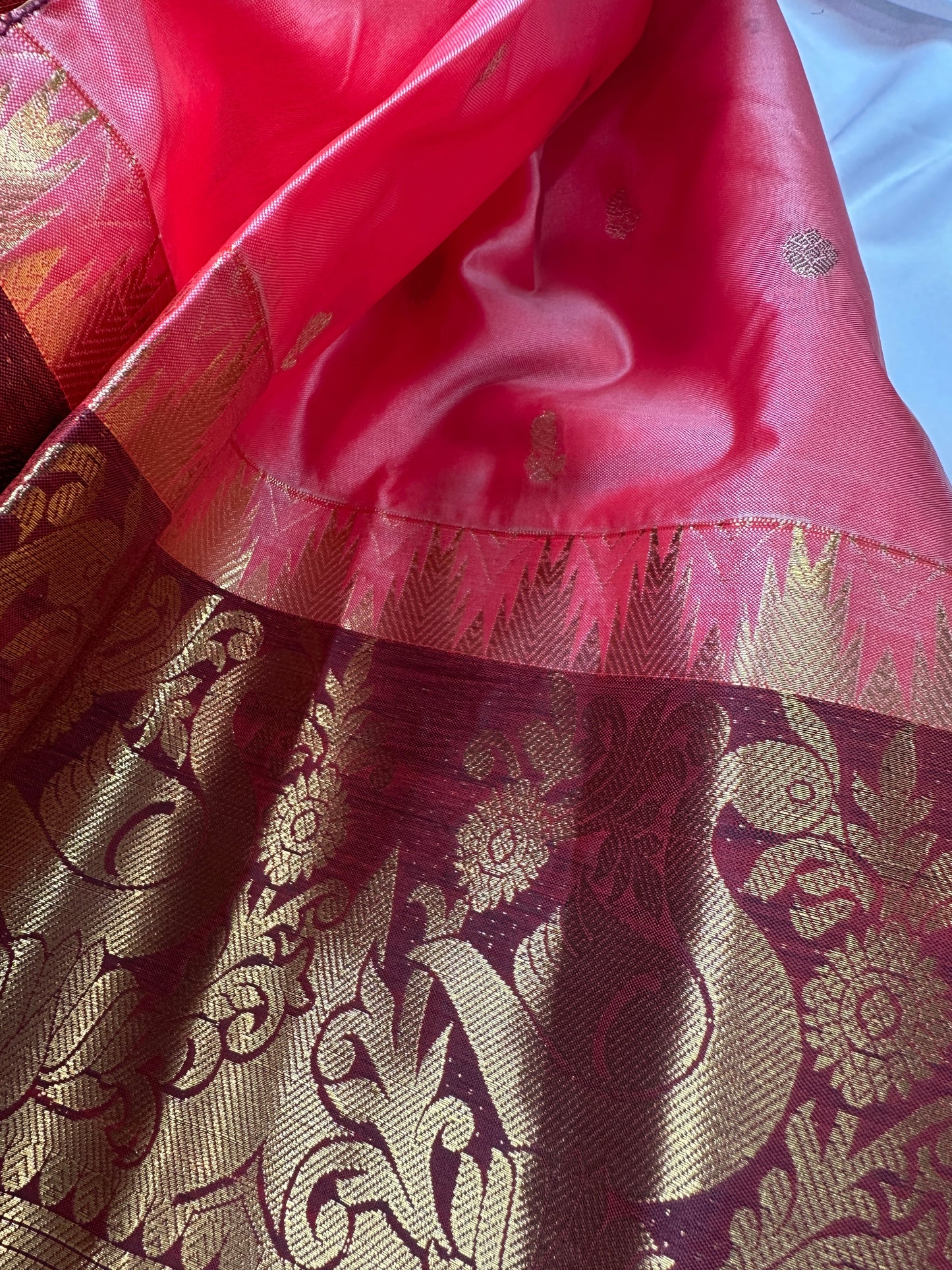 Pink Semi Silk Pattu Gadwal Saree