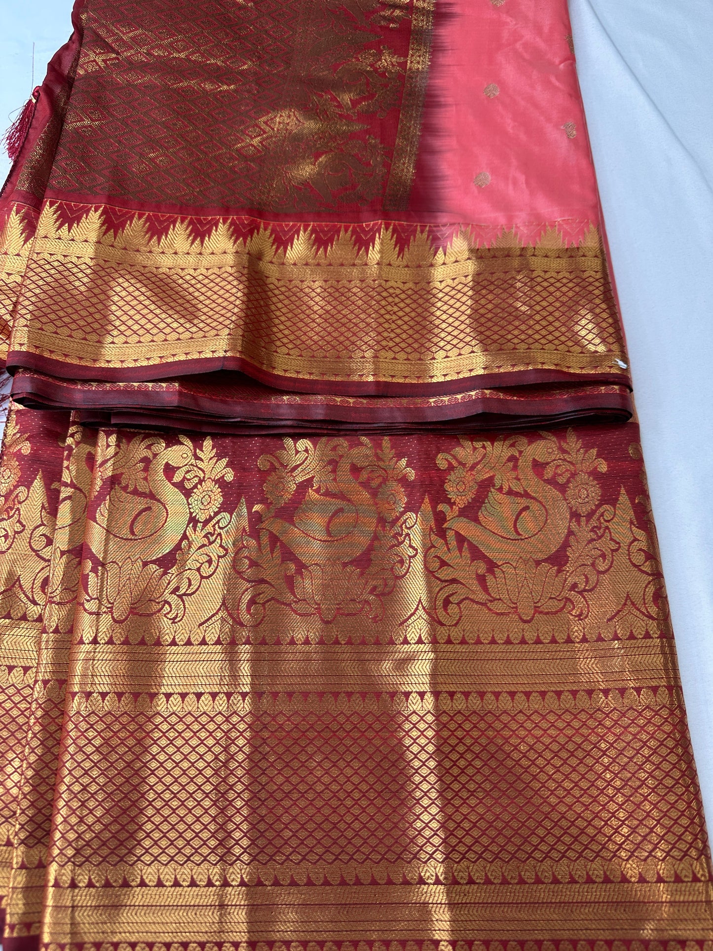 Pink Semi Silk Pattu Gadwal Saree