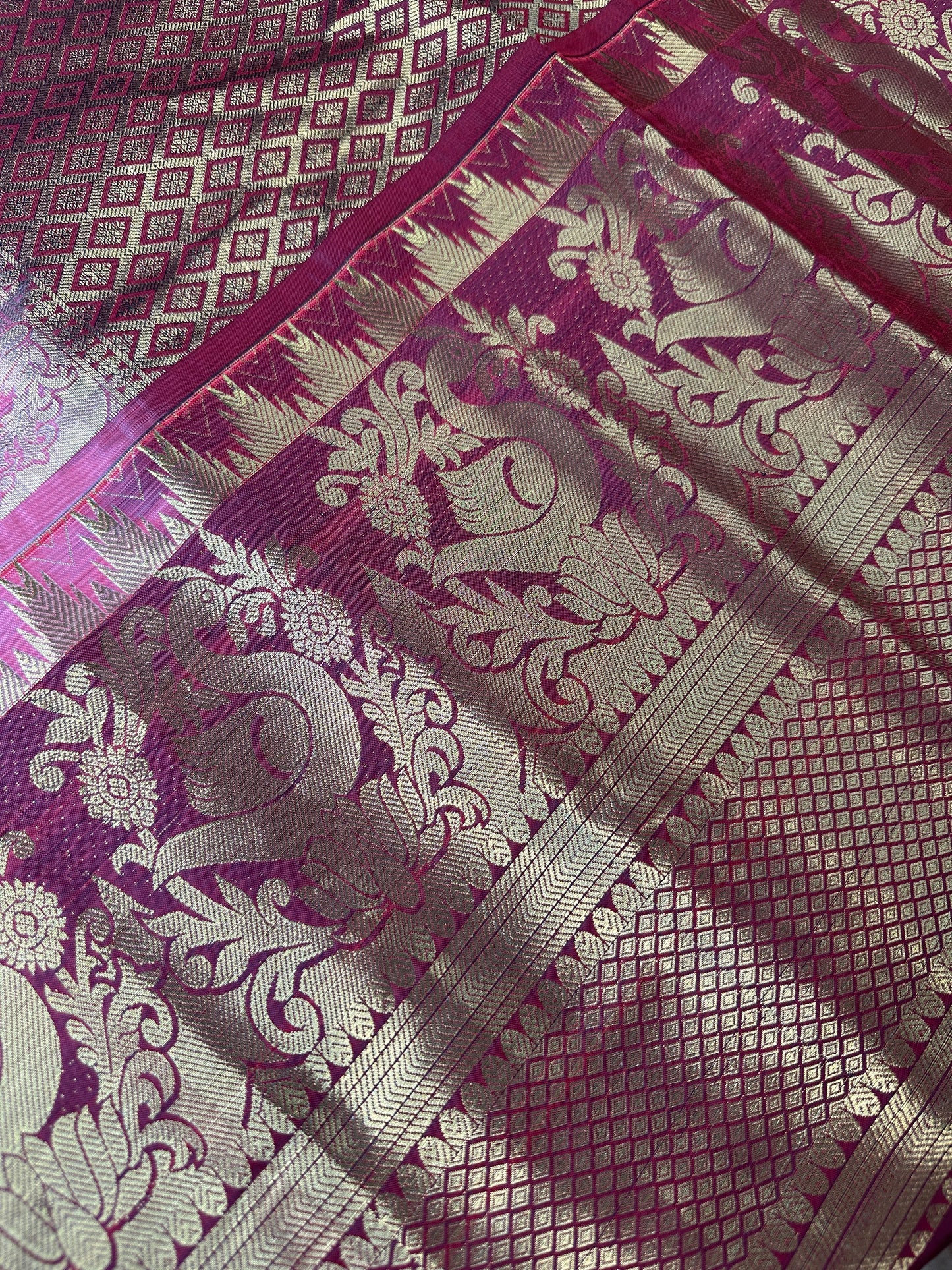 Pink Semi Silk Pattu Gadwal Saree