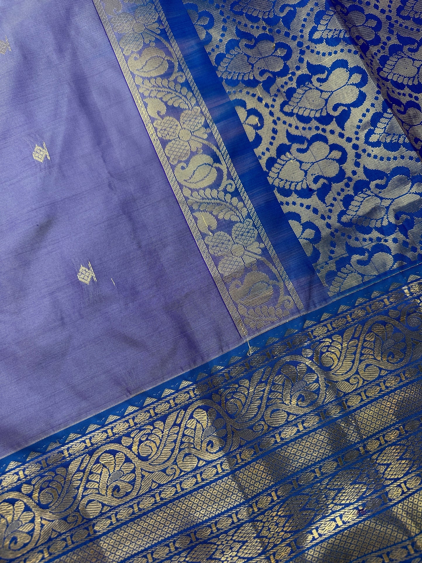 Purple Semi Silk Pattu Gadwal Saree