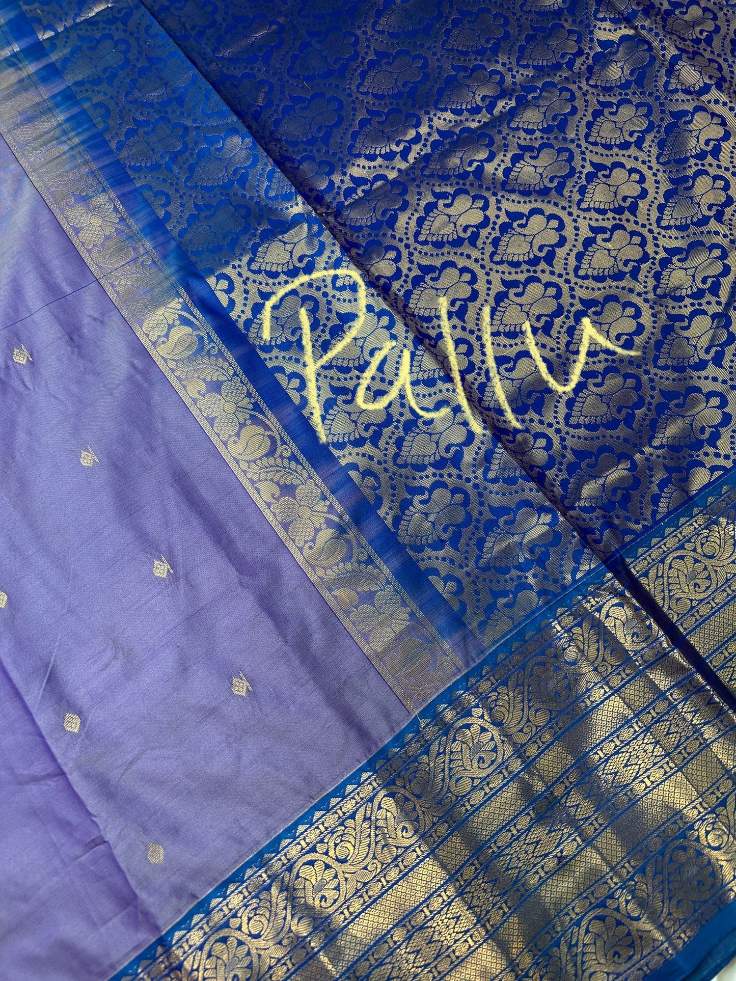 Purple Semi Silk Pattu Gadwal Saree