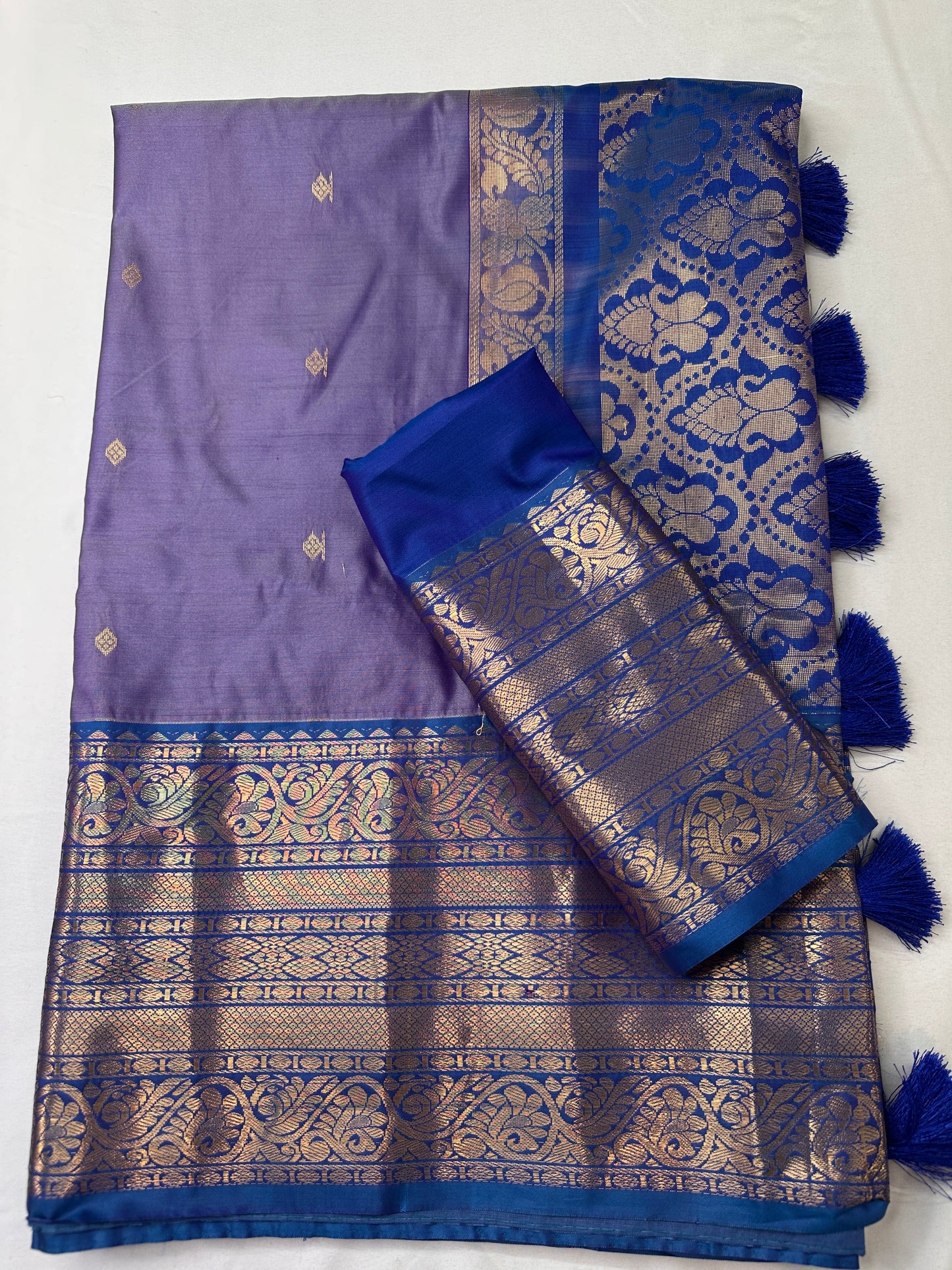Purple Semi Silk Pattu Gadwal Saree