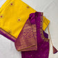 Yellow Semi Silk Pattu Gadwal Saree
