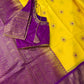 Yellow Semi Silk Pattu Gadwal Saree