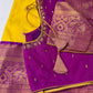 Yellow Semi Silk Pattu Gadwal Saree