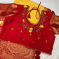 Yellow Red Semi Silk Pattu Gadwal Saree