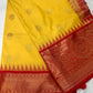 Yellow Red Semi Silk Pattu Gadwal Saree