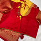 Yellow Red Semi Silk Pattu Gadwal Saree