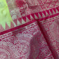 Yellow Red Semi Silk Pattu Gadwal Saree