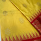 Yellow Red Semi Silk Pattu Gadwal Saree