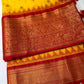Yellow Red Semi Silk Pattu Gadwal Saree