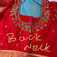 Blue Red Semi Silk Pattu Gadwal Saree