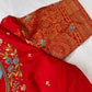Blue Red Semi Silk Pattu Gadwal Saree