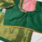 Pink Green Semi Silk Pattu Gadwal Saree