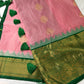 Pink Green Semi Silk Pattu Gadwal Saree