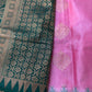 Pink Green Semi Silk Pattu Gadwal Saree