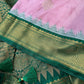 Pink Green Semi Silk Pattu Gadwal Saree
