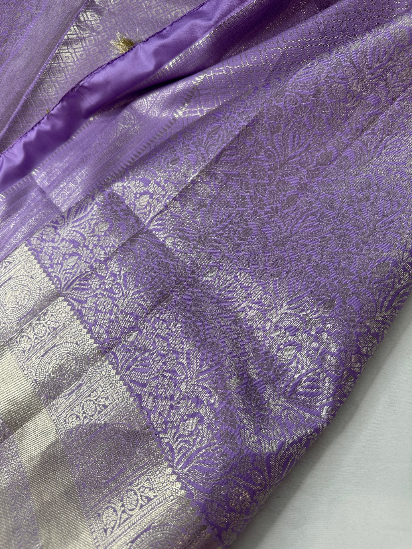 Lavender Purple Self Weaving light Weight Saree