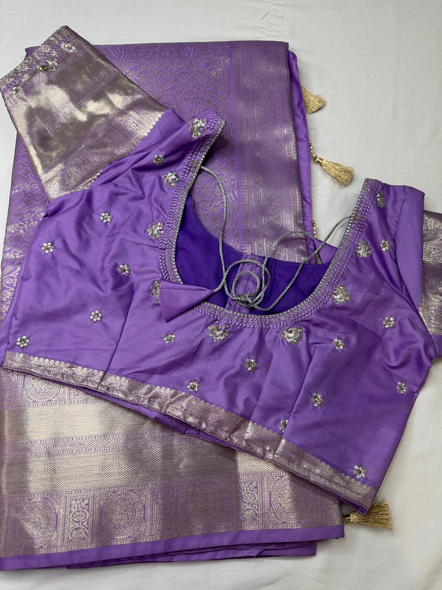 Lavender Purple Self Weaving light Weight Saree