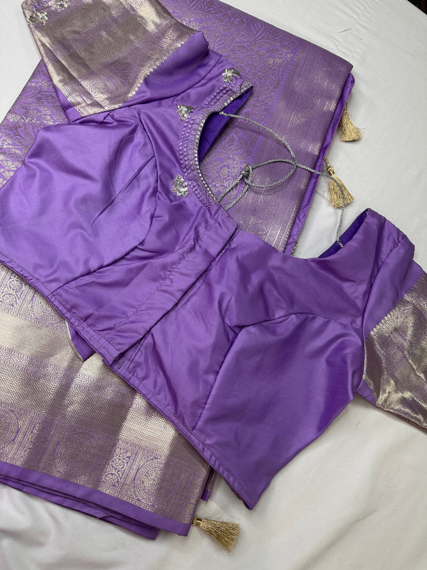Lavender Purple Self Weaving light Weight Saree