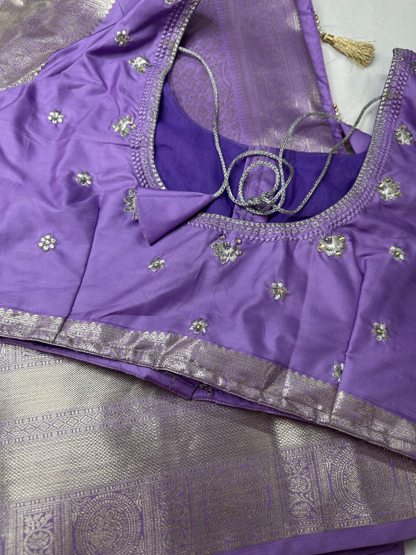 Lavender Purple Self Weaving light Weight Saree