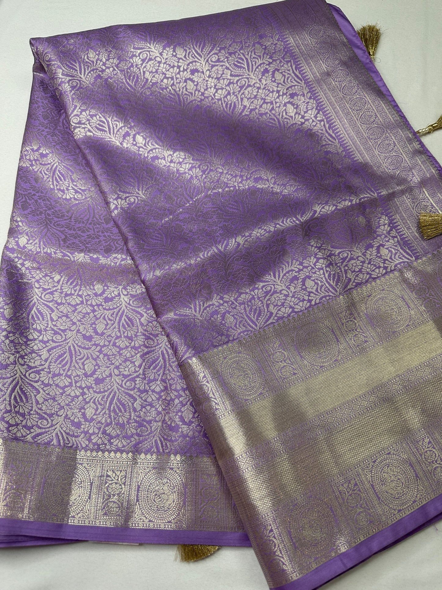 Lavender Purple Self Weaving light Weight Saree