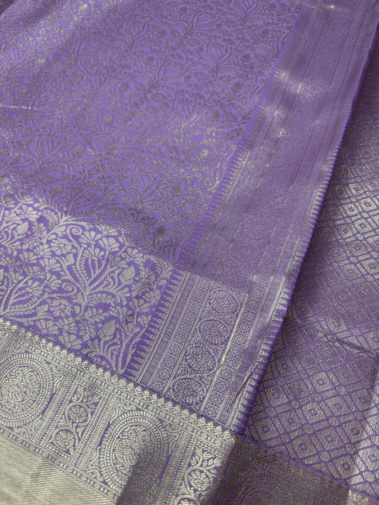 Lavender Purple Self Weaving light Weight Saree