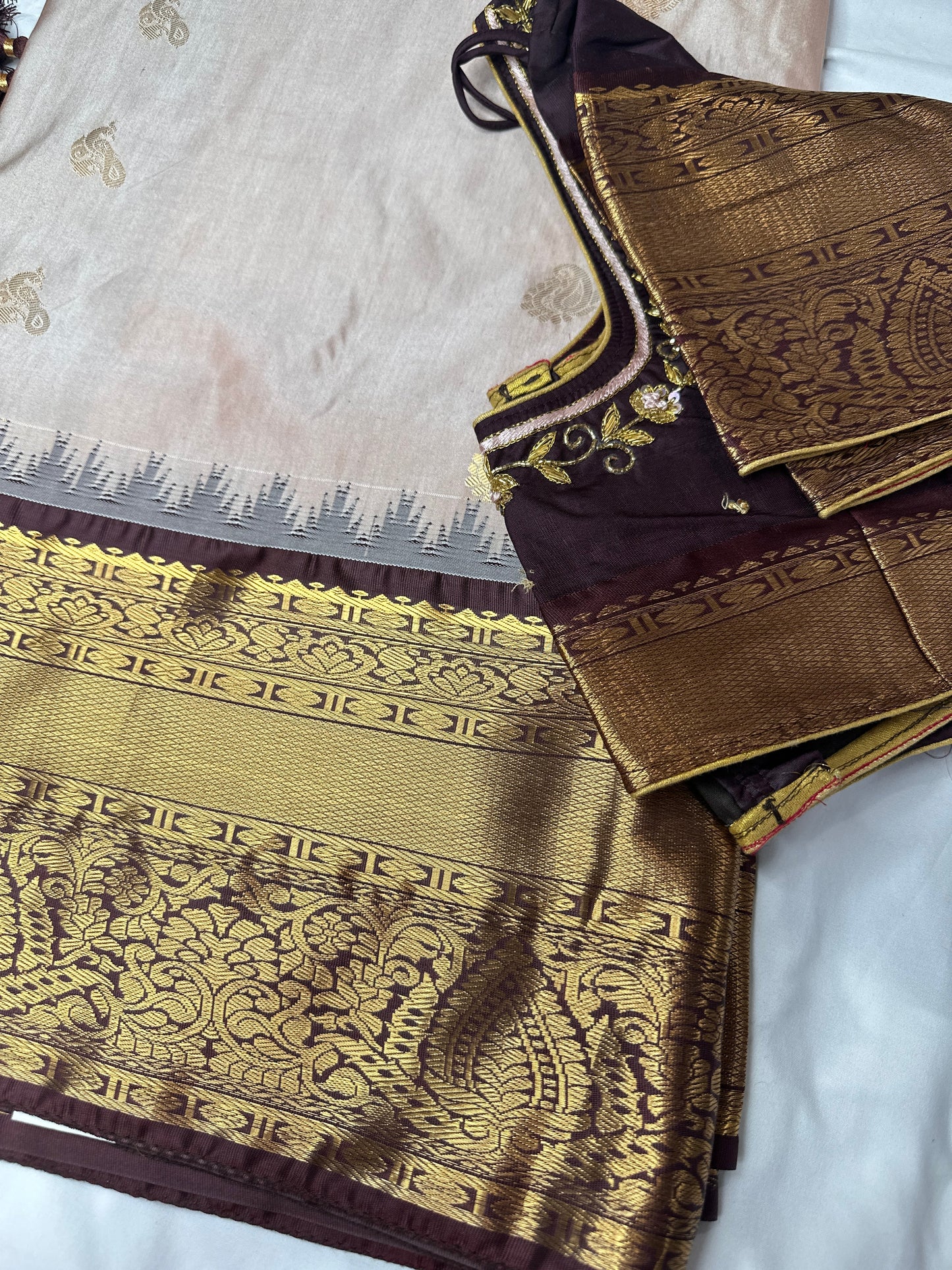 Brown Pure Silk Pattu Gadwal Saree