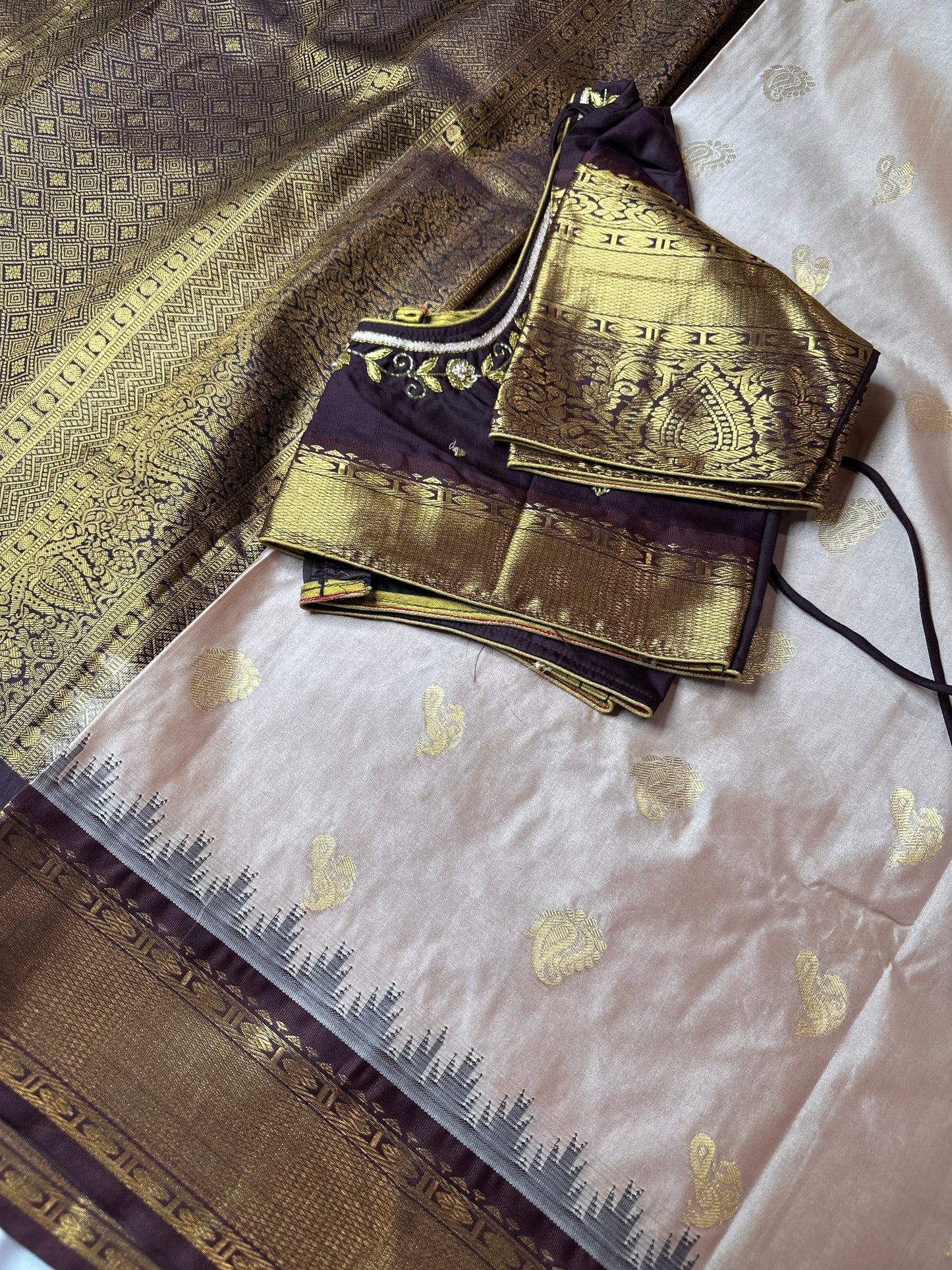 Brown Pure Silk Pattu Gadwal Saree