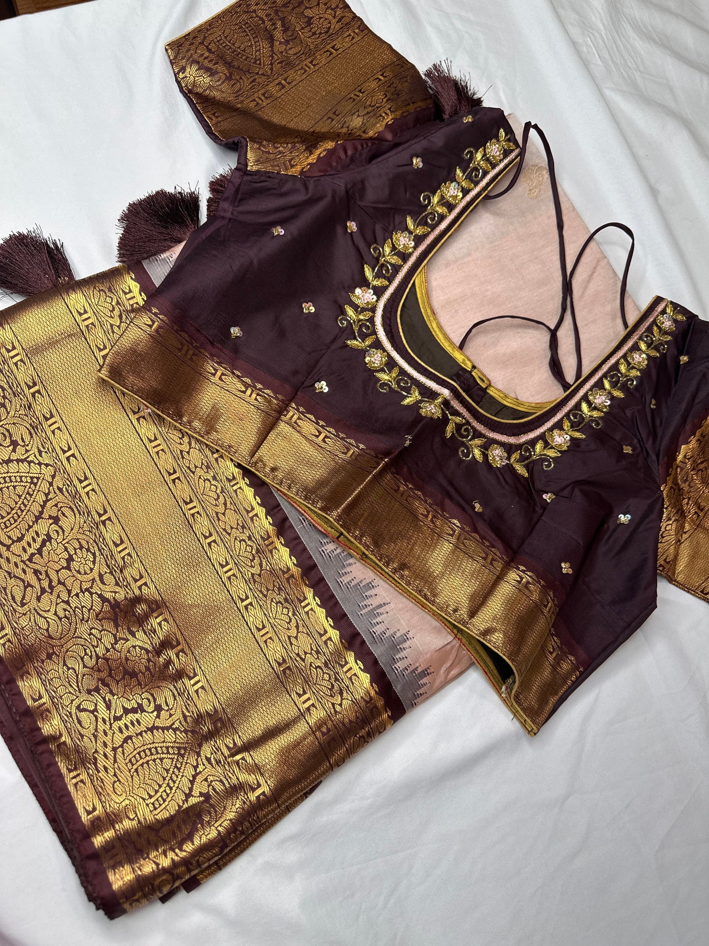 Brown Pure Silk Pattu Gadwal Saree