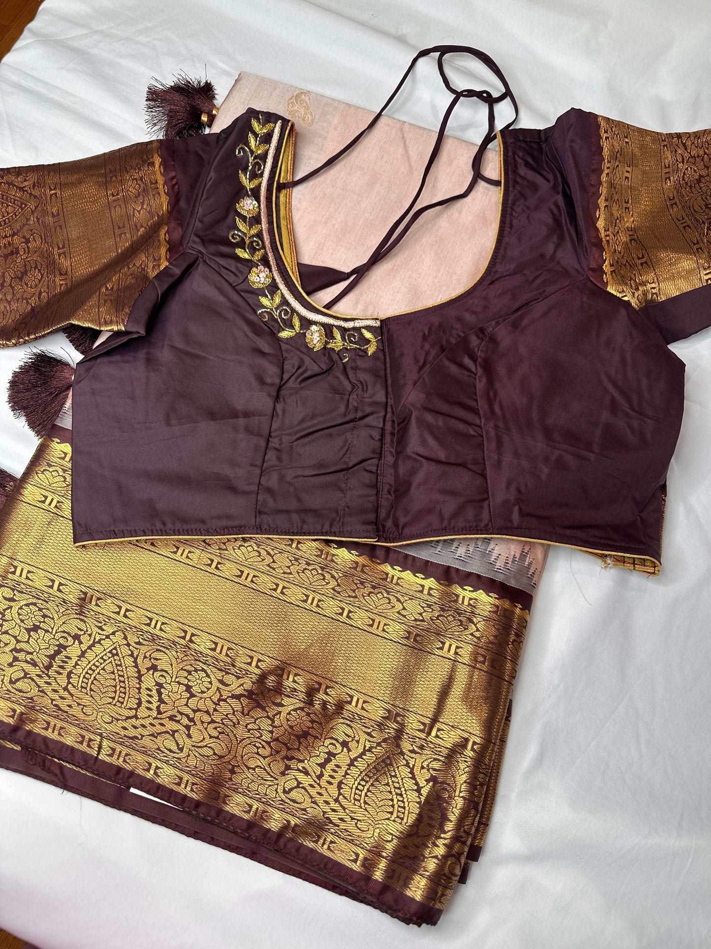 Brown Pure Silk Pattu Gadwal Saree