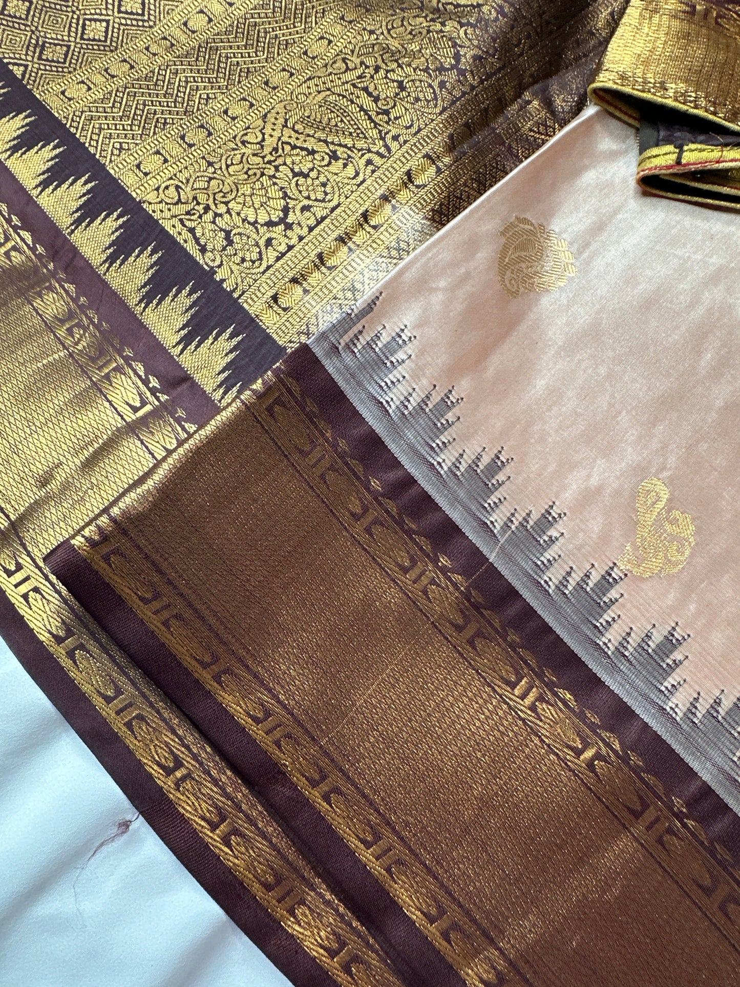 Brown Pure Silk Pattu Gadwal Saree