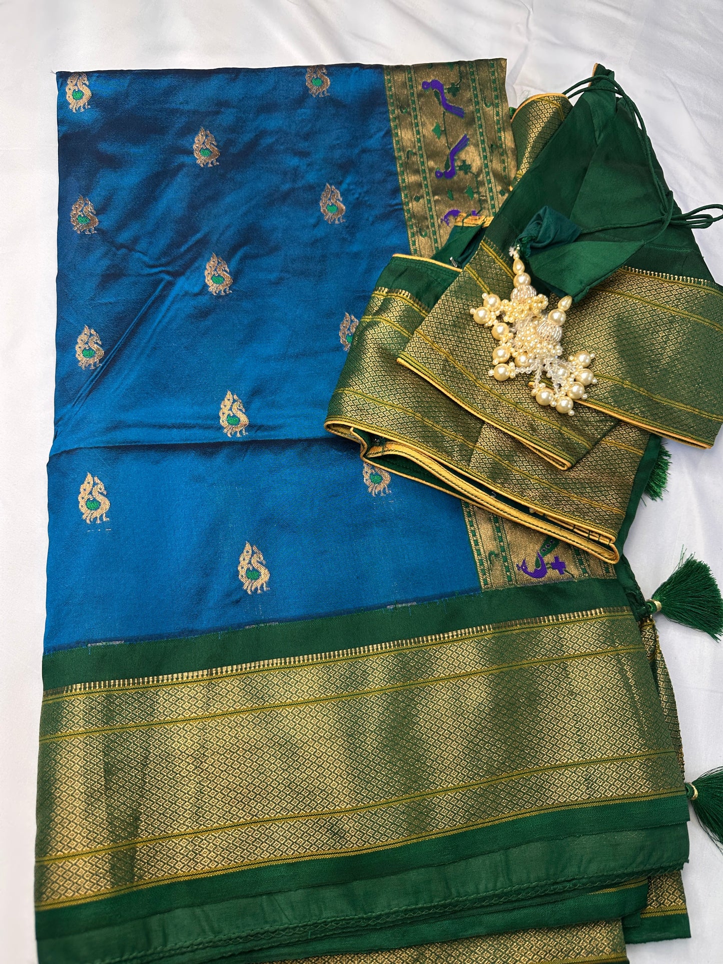 Paithani Silk Light Weight Blue Saree