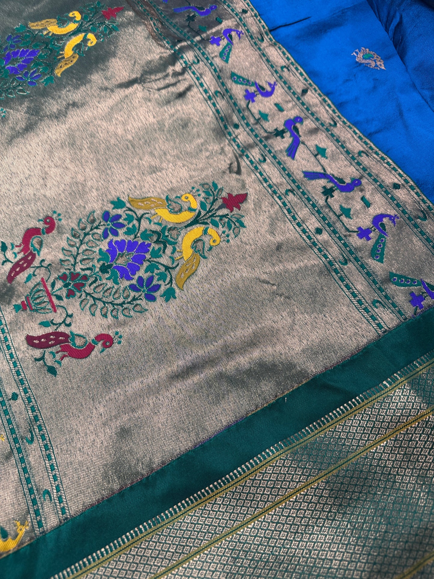Paithani Silk Light Weight Blue Saree