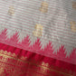 Cream Pink Pure Silk Pattu Gadwal Saree