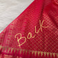 Cream Pink Pure Silk Pattu Gadwal Saree