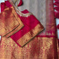Cream Pink Pure Silk Pattu Gadwal Saree
