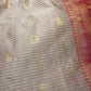 Cream Pink Pure Silk Pattu Gadwal Saree