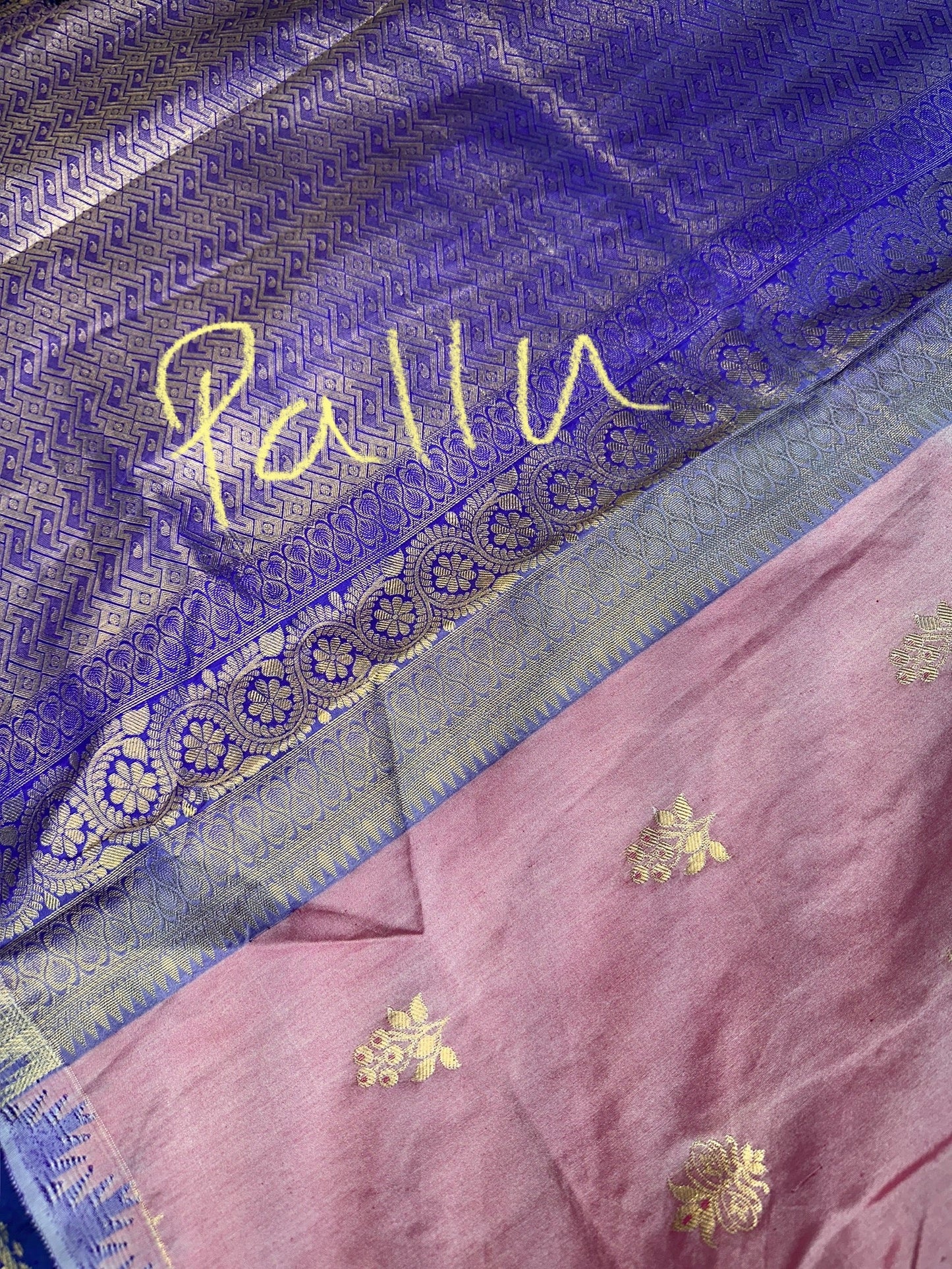 Pink Blue Silk Pattu Gadwal Saree